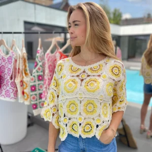 Haut crochet jaune - ZAZIE
