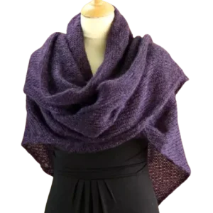 EMERO - Châle Femme en Mohair et Soie - Violet - Origine : Hérault (France)