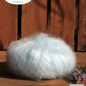 EMERO - Laine à tricoter - Mohair et Soie - Bleu Pastel - Origine : France