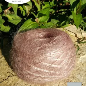 EMERO - Fil Plume à tricoter - Mohair et Soie - Beige Rosé - Origine : France 🧶
