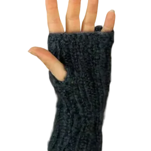 EMERO - Mitaines - Laine Mohair - Gris ardoise - Origine : France