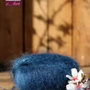 EMERO - Laine à tricoter - Mohair et Soie - Bleu Arctique - Origine : France