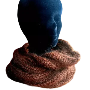 EMERO - Snood Homme - Mohair et Soie - Marron Ecorce - Origine : France