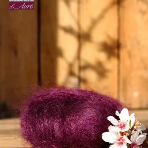 EMERO - Laine à tricoter - Mohair et Soie – Prune - Origine : France
