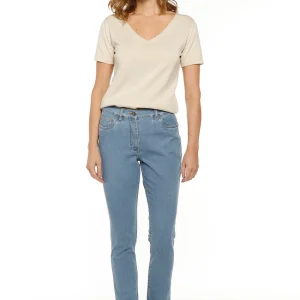 Jean femme coupe droite bleu clair