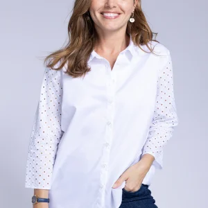 Chemisier femme blanc en coton