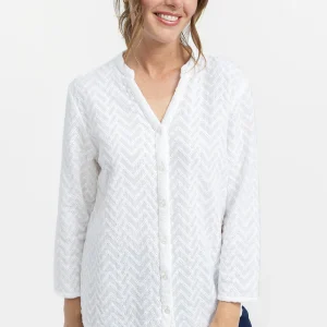 Chemisier femme en coton blanc naturel