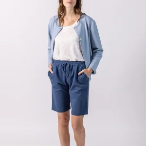 Bermuda femme coton bleu jean