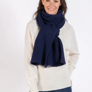 Echarpe douce et chaude en mohair bleu marine