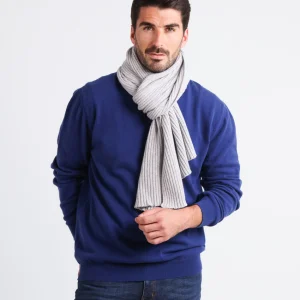 Écharpe homme cachemire et laine gris