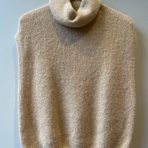 Pull sans manches col roulé beige - RORY