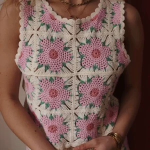 Haut crochet rose - ZAZA