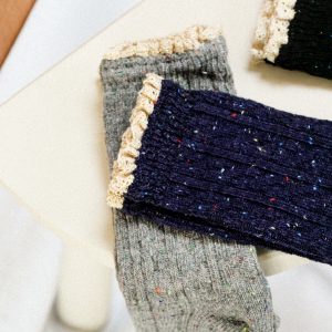 Chaussettes macramé doré chinées