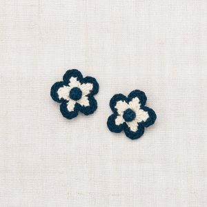 Duo de barrettes flower marine blue