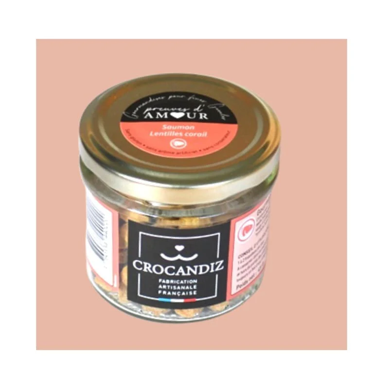 Biscuits Naturels pour Petit Chien - Saumon & Lentilles Corail (45g) & Fabriqués en France | Bio, Sans Gluten & Oméga 3
