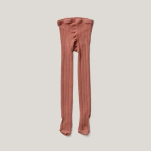 Collants pointelle terracotta