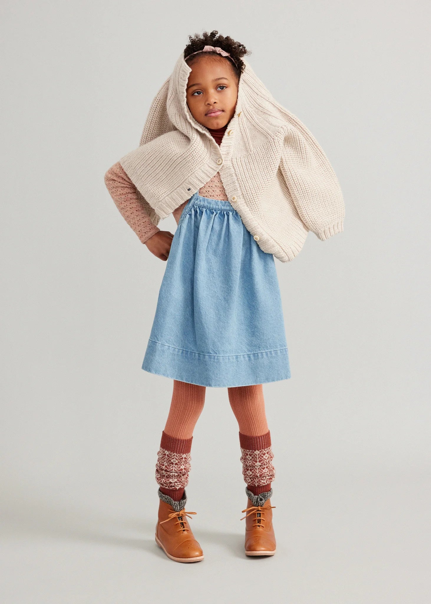 Collants pointelle terracotta – Image 5