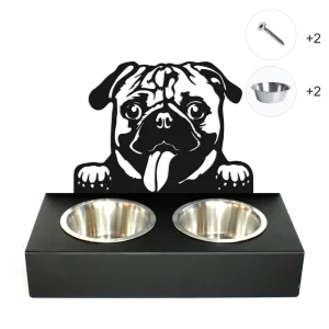 EMERO - Support Écuelles pour Chiens - Carlin - Origine : France 🐾🇫🇷