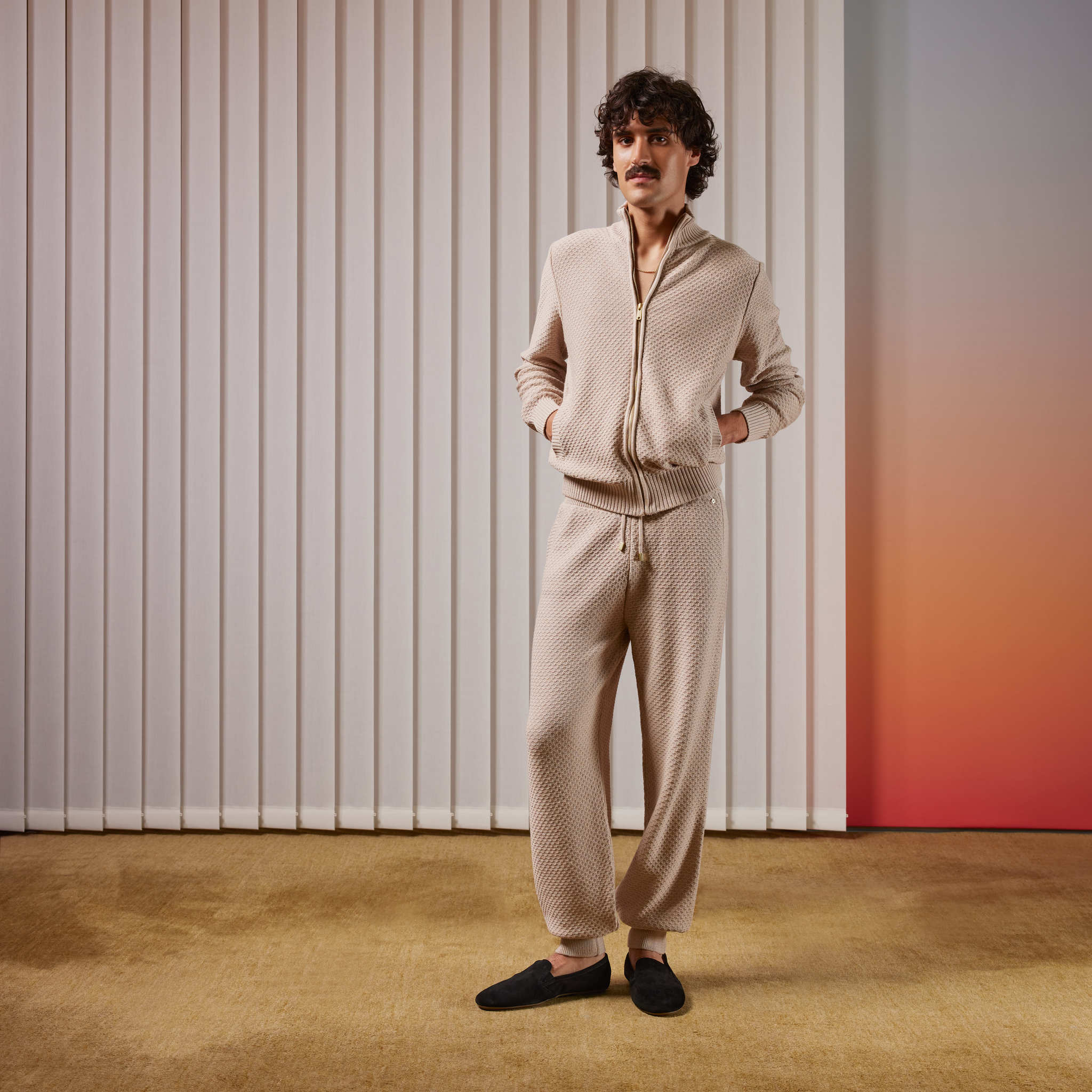 Pull Zip Maille Camel – Image 3