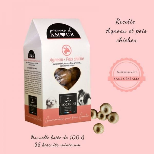 Biscuits Naturels pour Chien - Agneau (Sachet 100g) & Fabriqués en France | Bio, Sans Céréales & Hypoallergéniques – Image 2