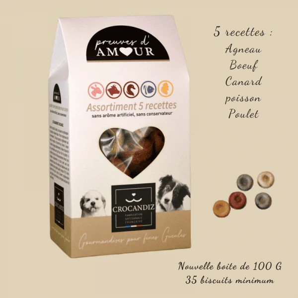 Biscuits Naturels pour Chien - Assortiment 5 Recettes & Fabriqués en France | Bio, Viandes Variées & Plaisir – Image 2