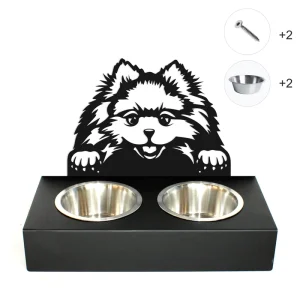 EMERO - Support Écuelles pour Chiens - Spitz - Origine : France 🐾🇫🇷